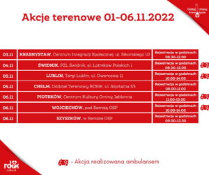 Read more about the article Zaproszenie na terenowe akcje poboru krwi 7-13.XI.