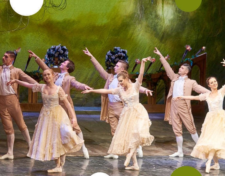 Zdjęcie tańczących baletmistrzów z operetki "Baron cygański".