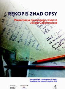 Read more about the article Prezentacja nieznanego rękopisu wiersza J. Czechowicza 15.X.