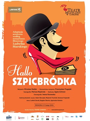 Plakat reklamujący musical Halo Szpicbródka.