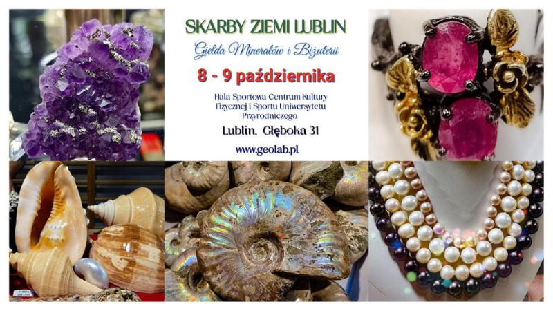 Plakat reklamujący Giełdę Minerałów.
