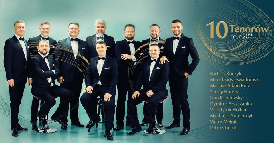 Plakat reklamujący występ 10 tenorów.