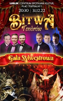 Plakat reklamujący wydarzenie kulturalne pod nazwą :"Bitwa tenorów".