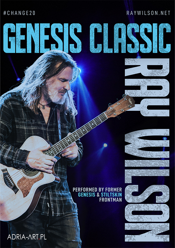 Plakat reklamujący koncerty Raya Wilsona grającego muzykę zespołu Genesis.
