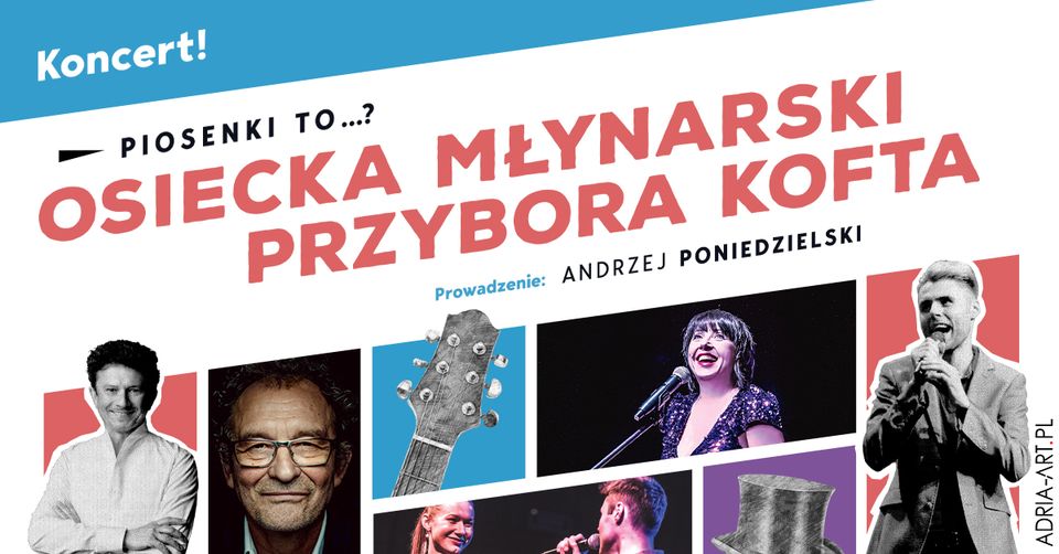 Plakat reklamujący koncert pt. "Piosenki to...?
