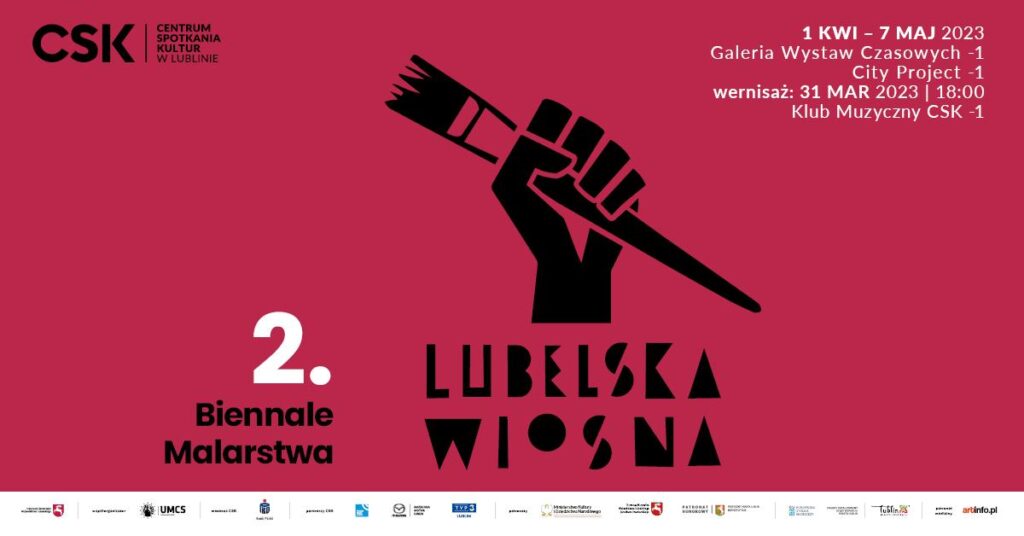 Plakat reklamujący wystawę finalistów II Ogólnopolskiego Biennale Malarstwa LUBELSKA WIOSNA.