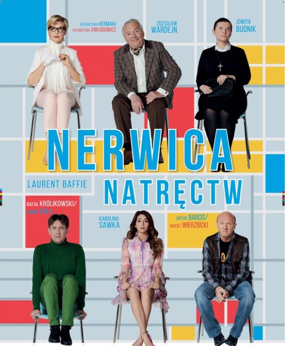 Plakat reklamujący spektakl pt. "Nerwica natręctw".