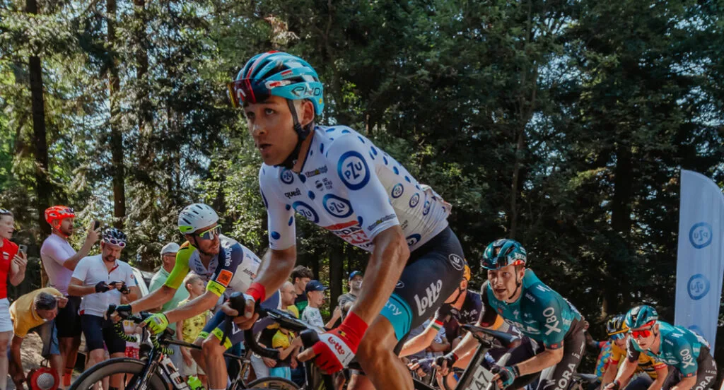 Zdjęcie kolarza podczas Tour de Pologne.