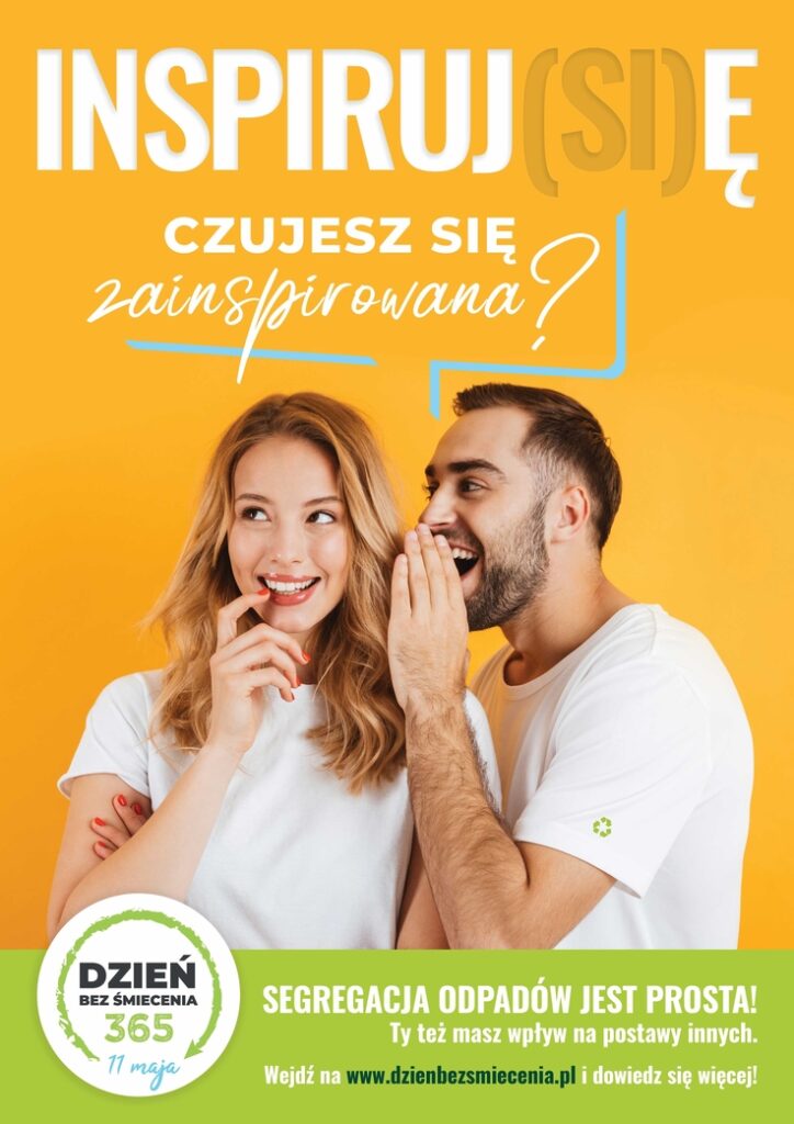 Plakat promujący akcję Inspiruj (SI)ę w Dzień bez Śmiecenia.
