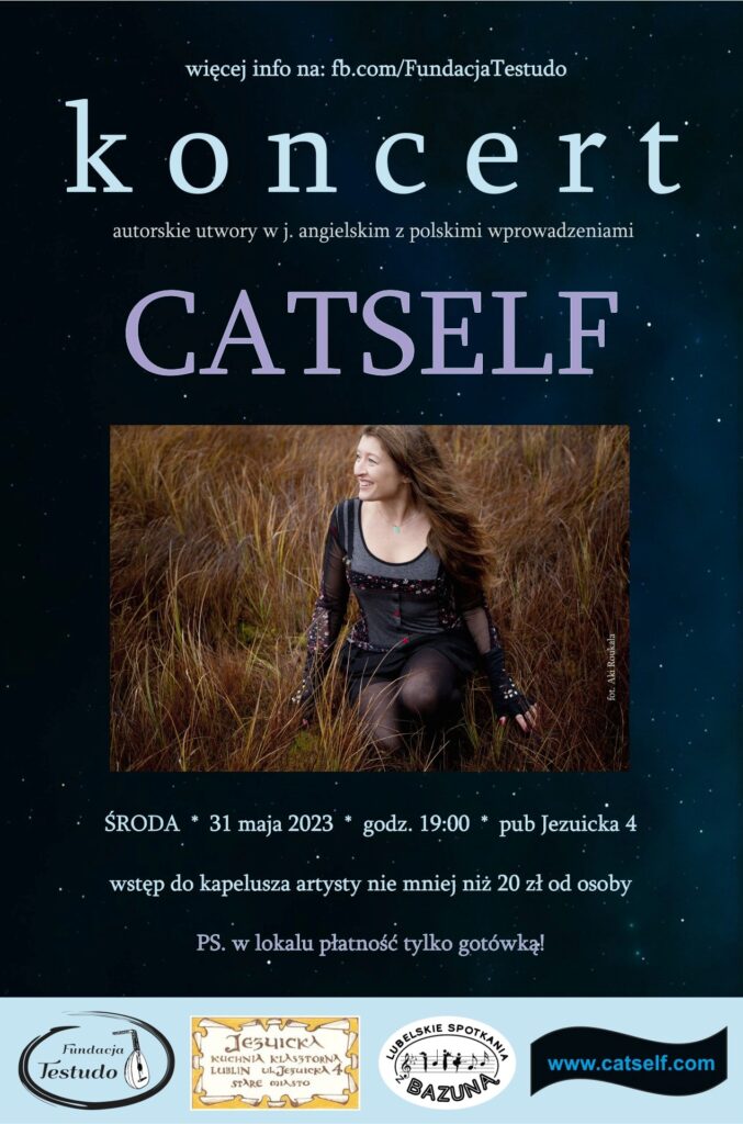 Plakat reklamujący występ wokalistki o pseudonimie Catself.