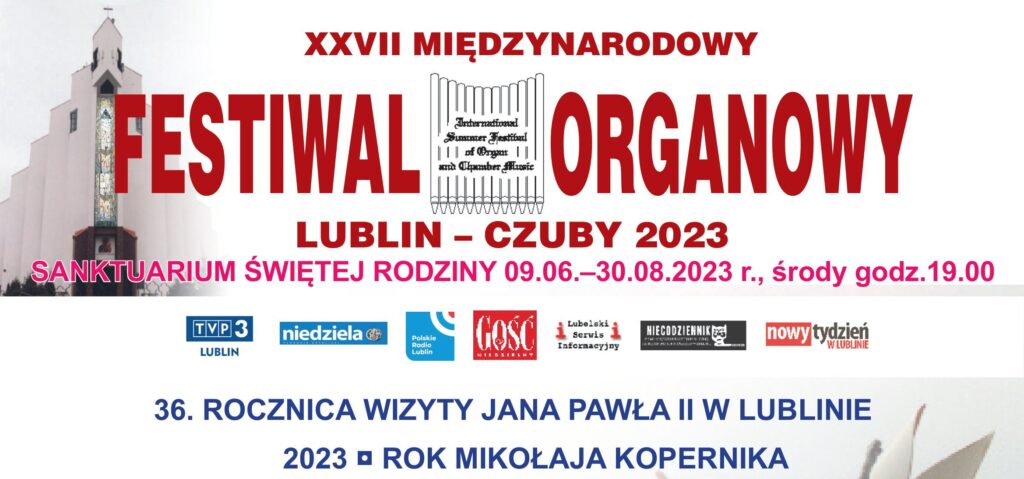 Plakat tegorocznego Festiwalu Organowego w Lublinie.
