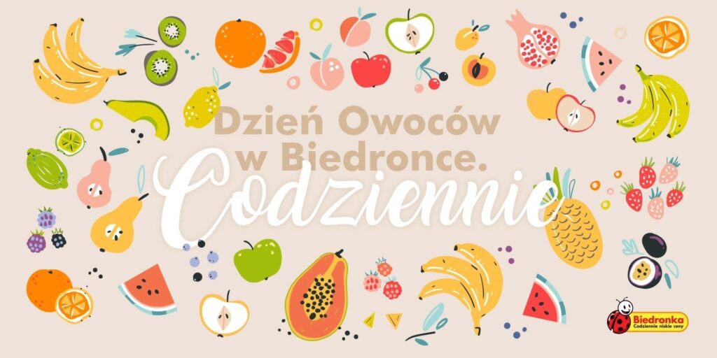 Plakat promujący akcję sieci Biedronka.