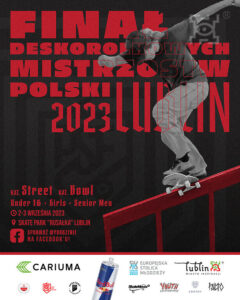 Read more about the article Finał Deskorolkowych Mistrzostw Polski 2023 – Skate Parku „Rusałka” 2-3.IX.