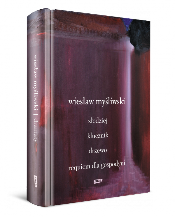 Okładka książki "Dramaty" Wiesława Myśliwskiego.