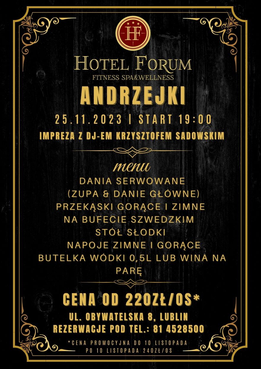 Andrzejki 2023 Hotel Forum Lublin