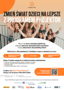 Read more about the article Pokolenie Z zmienia świat!   Wzmacniaj postawę obywatelską wśród dzieci  z Programem PROJEKTOR!