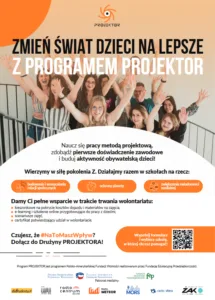 Read more about the article Pokolenie Z zmienia świat!   Wzmacniaj postawę obywatelską wśród dzieci  z Programem PROJEKTOR!