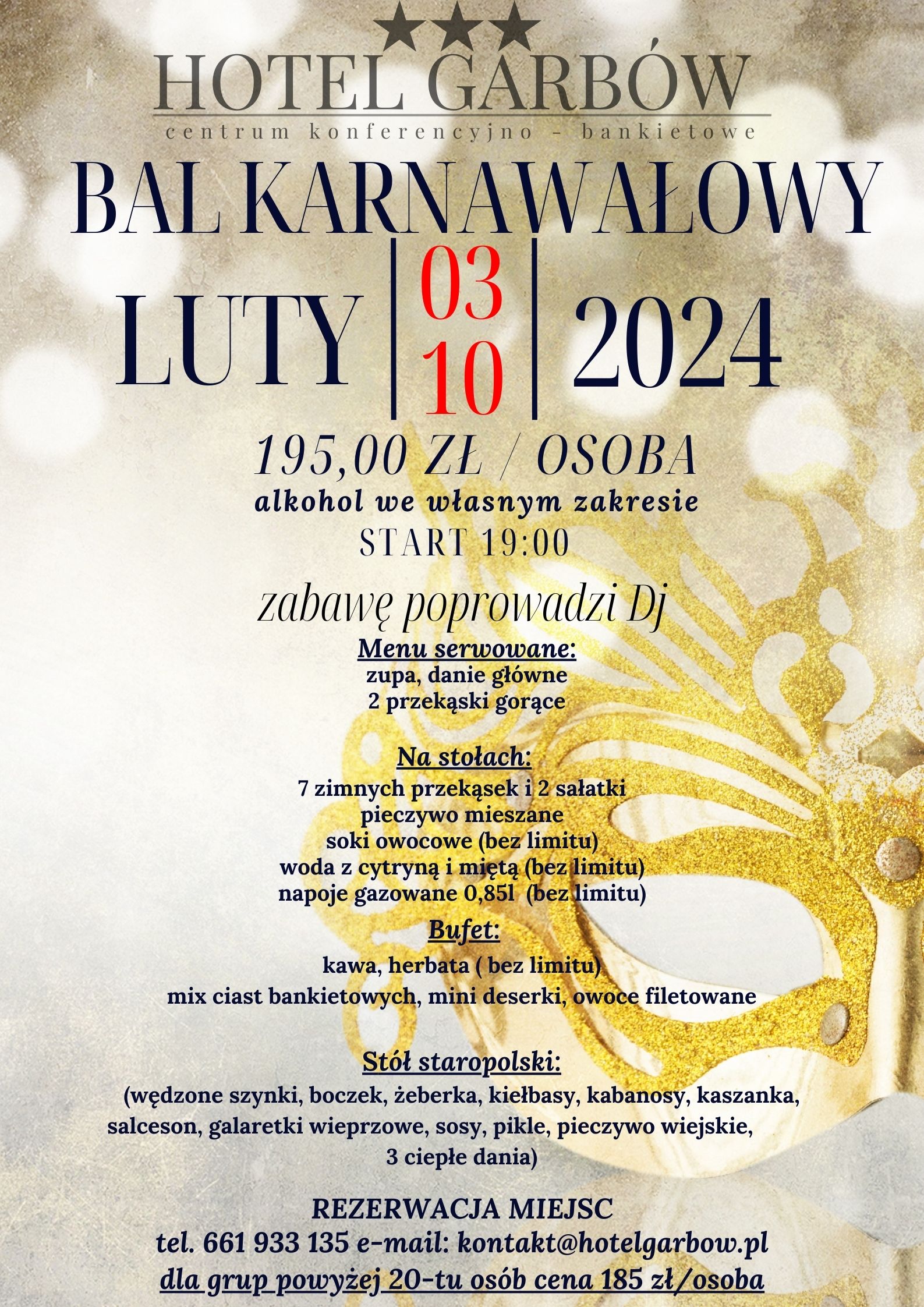 Bal karnawałowy 2024-hotelGARBÓW