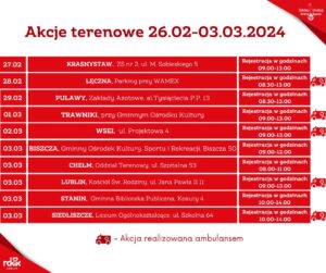 Read more about the article Zaproszenie na terenowe akcje poboru krwi 26.II-3.III.