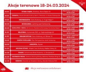 Read more about the article Zaproszenie na terenowe akcje poboru krwi 18-24.III.