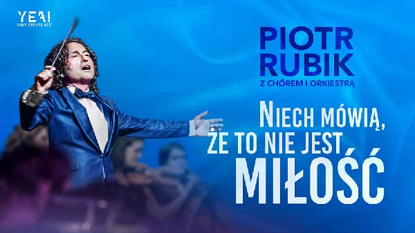 Plakat promujący trasę koncertową Piotra Rubika.