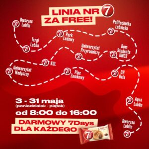 Read more about the article Prawie głodny? 7Days. Złap na drogę! Czerwony autobus 7Days rusza na ulice Lublina