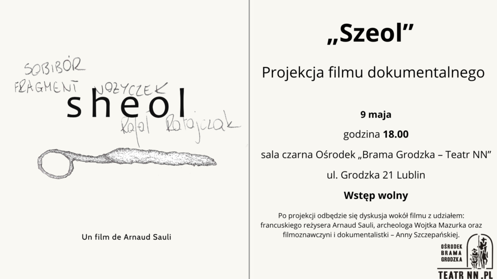 Plakat promujący film dokumentalny pt.: "Szeol".