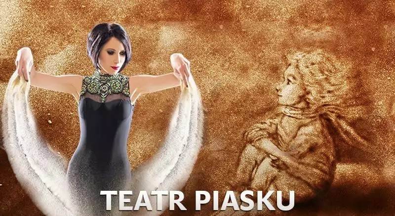 Plakat promujący Teatr piasku Tatiany Galistyny.