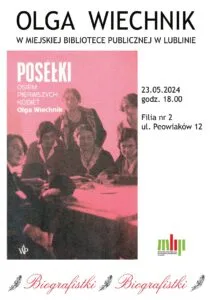 Read more about the article Spotkanie autorskie z Olgą Wiechnik Filia nr 2 MBP 23.V.