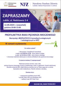 Read more about the article Profilaktyka raka pęcherza moczowego – spotkanie ze specjalistami – NFZ 12.IX.