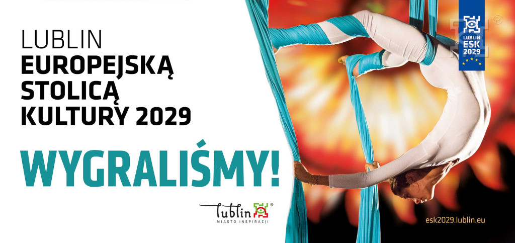 Napis Wygraliśmy - Lublin europejską stolica kultury 2029