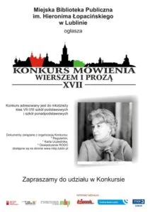 Read more about the article XVII Konkurs Mówienia Wierszem i Prozą – zgłoszenia do 18.X.