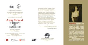Read more about the article Promocja książki Anny Nowak „W pogoni za Hamletem” – WBP 29.XI.