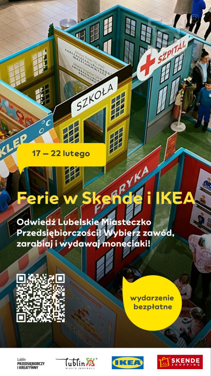 Plakat promujący ferie organizowane przez SKENDE