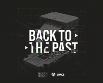 Plakat promujący wystawę „Back to the past. 6 dekad Chatki Żaka”