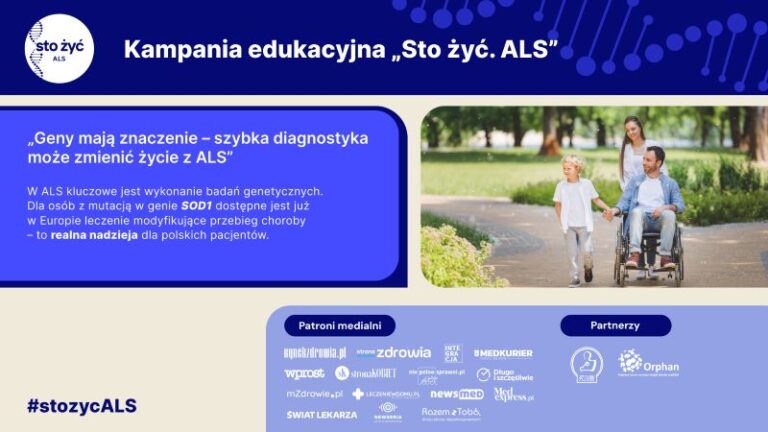 Read more about the article Sto żyć. ALS – „Geny mają znaczenie – szybka diagnostyka może zmienić życie z ALS