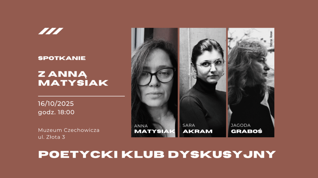 Grafika Poetyckiego Klubu Dyskusyjnego dotyczącego spotkania z Anną Matusiak