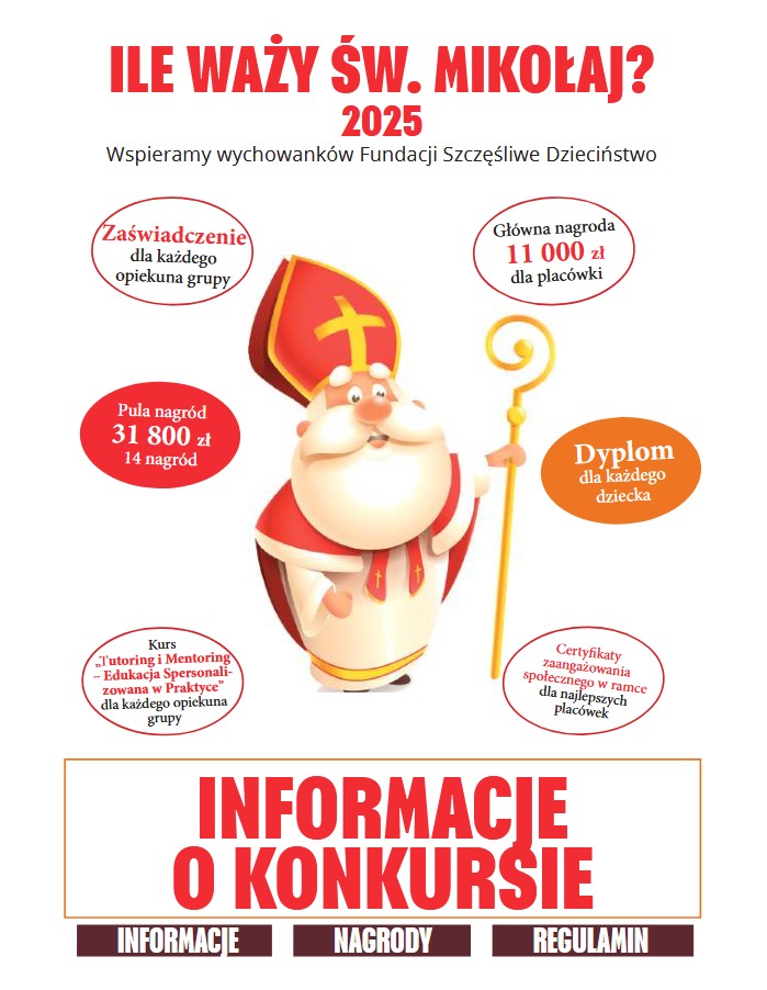 Read more about the article „ILE WAŻY ŚW. MIKOŁAJ?” 2025  – X edycja  konkursu  dla uczniów placówek oświatowych
