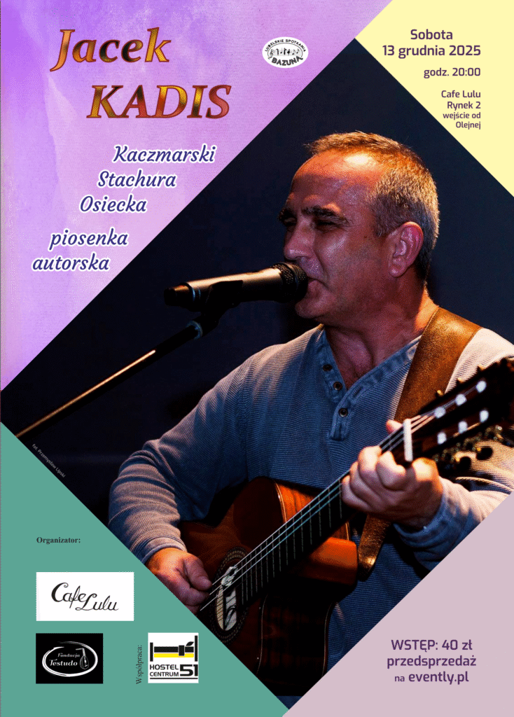 Plakat promujący koncert Jacka Kadisa.