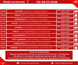 Read more about the article Harmonogram terenowych akcji poboru krwi 2-8.III.