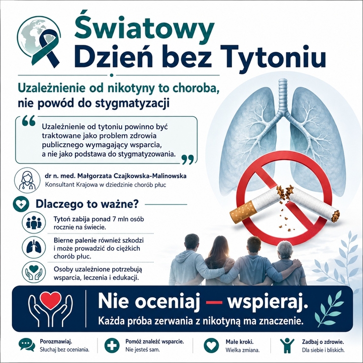 Plakat promujący Światowy Dzień Bez Tytoniu.