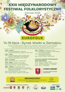 Read more about the article XXIII Międzynarodowy Festiwal Folklorystyczny „Eurofolk – Zamość 2026”-13-19.VII.