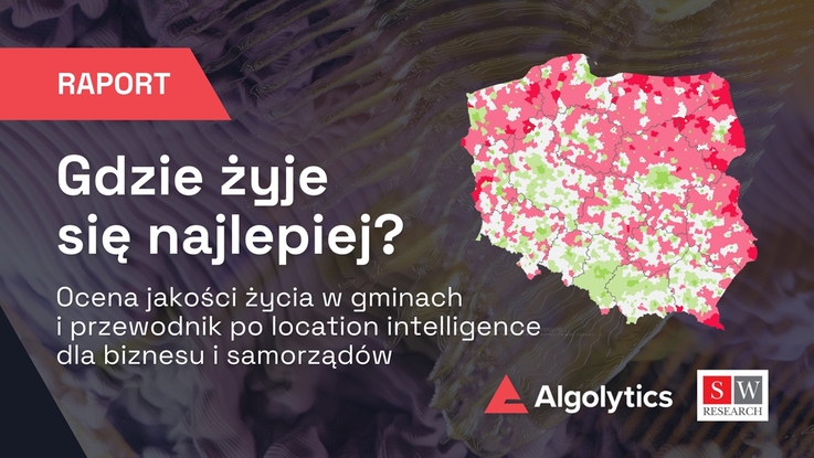 Plakat promujący raport na temat jakości życia w Polsce w poszczególnych gminach