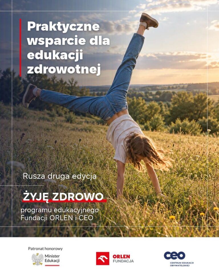 Plakat promujący akcję „Żyję zdrowo”