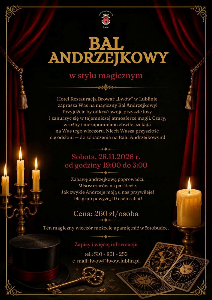 Oferta na Bal Andrzejkowy 2026 w Restauracji Lwów w Lublinie - 1 strona